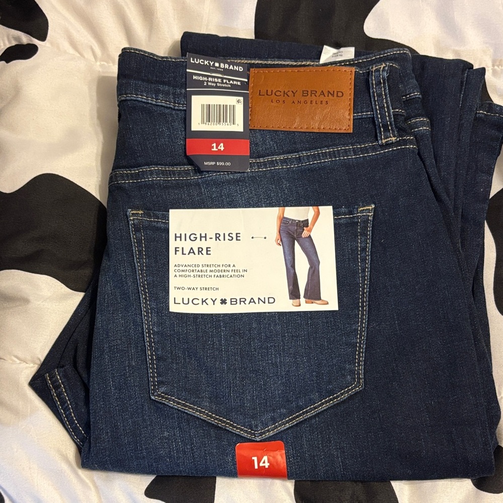 Lucky Brand Dark Blue High-Rise Flare Jeans for Women
